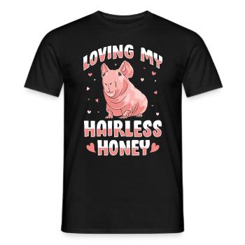 Cochon d’Inde sans poils Cochon maigre - T-shirt homme - noir - Devant - AI Model Male 178 light (178cm)