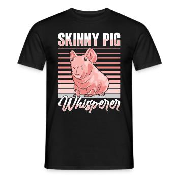 Cochon d’Inde sans poils Cochon maigre - T-shirt homme - noir - Devant - AI Model Male 178 light (178cm)