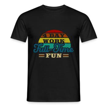 Job, Profession, Working, Four-day work, Week, - Men's T-Shirt - black - Front - AI Model Male 178 light (178cm)