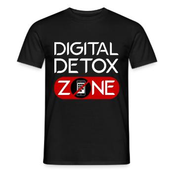 Technology pause Screen-free time Offline - Men's T-Shirt - black - Front - AI Model Male 178 light (178cm)