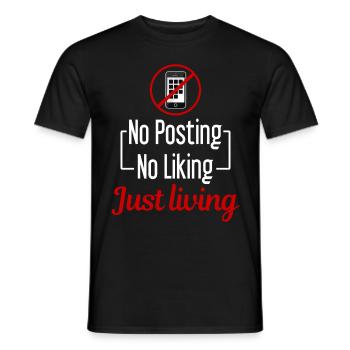 Technology pause, screen-free time, offline, - Men's T-Shirt - black - Front - AI Model Male 178 light (178cm)