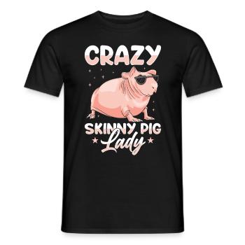 Cochon d’Inde sans poils Cochon maigre - T-shirt homme - noir - Devant - AI Model Male 178 light (178cm)