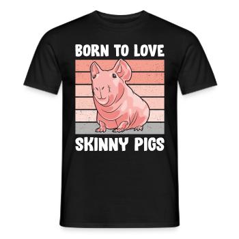 Cochon d’Inde sans poils Cochon maigre - T-shirt homme - noir - Devant - AI Model Male 178 light (178cm)
