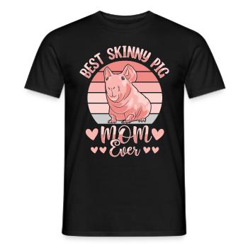 hairless guinea pig, skinny pig, - Men's T-Shirt - black - Front - AI Model Male 178 light (178cm)