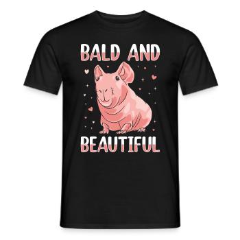 Cochon d’Inde sans poils Cochon maigre - T-shirt homme - noir - Devant - AI Model Male 178 light (178cm)