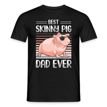 Cochon d’Inde sans poils Cochon maigre - T-shirt homme - noir - Devant - AI Model Male 178 light (178cm)