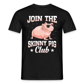 Haarloses Meerschweinchen, Dünnes Schwein, - Männer T-Shirt - Schwarz - Vorne - AI Model Male 178 light (178cm)