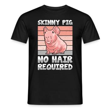 Cochon d’Inde sans poils Cochon maigre - T-shirt homme - noir - Devant - AI Model Male 178 light (178cm)