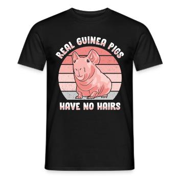 Cochon d’Inde sans poils Cochon maigre - T-shirt homme - noir - Devant - AI Model Male 178 light (178cm)