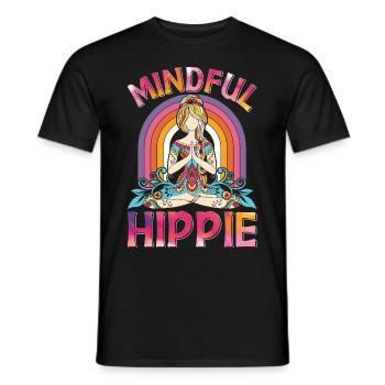Meditation Yoga Peace Kindness Tie Dy - Men's T-Shirt - black - Front - AI Model Male 178 light (178cm)