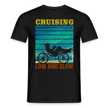 Bicycle Biker Cycling Recumbent Cyclist Pedal - Men's T-Shirt - black - Front - AI Model Male 178 light (178cm)