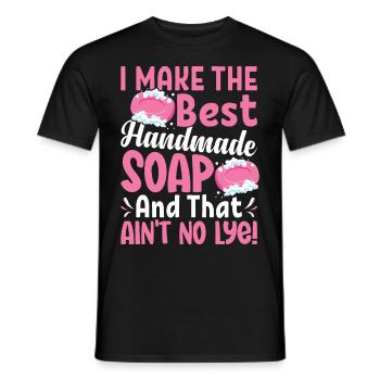 Soap Making, Soap Maker, Soapologist - Men's T-Shirt - black - Front - AI Model Male 178 light (178cm)