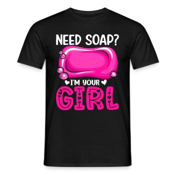 Fabrication de savon, savonnier, savonologue - T-shirt homme - noir - Devant - AI Model Male 178 light (178cm)