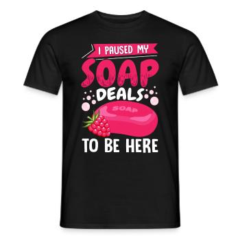 Fabrication de savon, savonnier, savonologue - T-shirt homme - noir - Devant - AI Model Male 178 light (178cm)