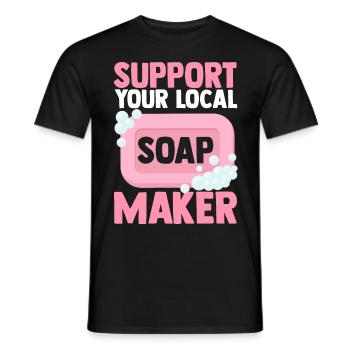 Fabrication de savon, savonnier, savonologue - T-shirt homme - noir - Devant - AI Model Male 178 light (178cm)