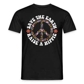 Frieden Tag der Erde - Männer T-Shirt - Schwarz - Vorne - AI Model Male 178 light (178cm)