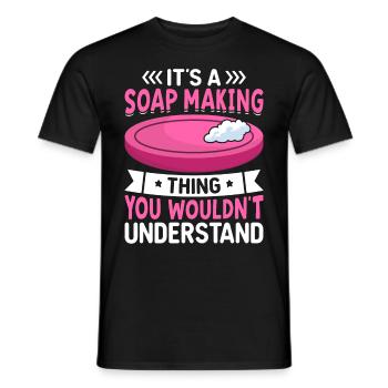 Soap manufacturer Soapologist - Men's T-Shirt - black - Front - AI Model Male 178 light (178cm)