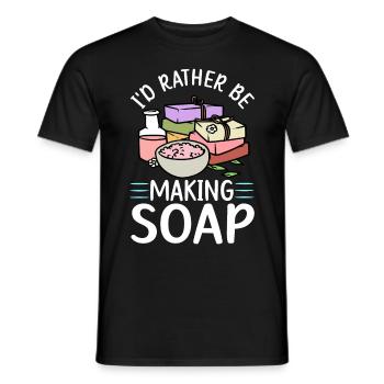 Fabrication de savon, savonnier, savonologue - T-shirt homme - noir - Devant - AI Model Male 178 light (178cm)
