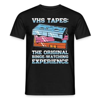 Vintage Movie Lover Retro Vhs Kassette 80er 90er - Männer T-Shirt - Schwarz - Vorne - AI Model Male 178 light (178cm)
