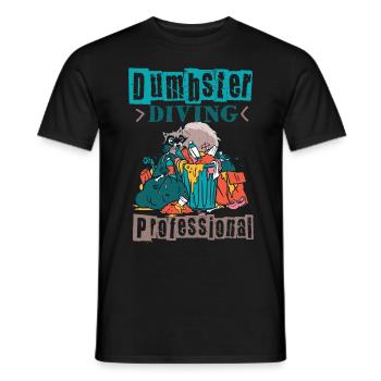 Raccoon lover garbage collecting garbage containers - Men's T-Shirt - black - Front - AI Model Male 178 light (178cm)
