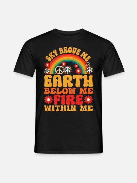 Hippie Quote Groovy Peace - Men's T-Shirt - black