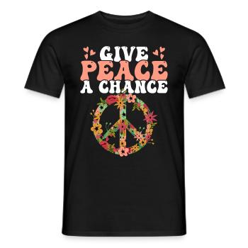 Hippie Frieden Freundlichkeit - Männer T-Shirt - Schwarz - Vorne - AI Model Male 178 light (178cm)