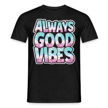 Hippie Peace Kindness - Men's T-Shirt - black - Front - AI Model Male 178 light (178cm)