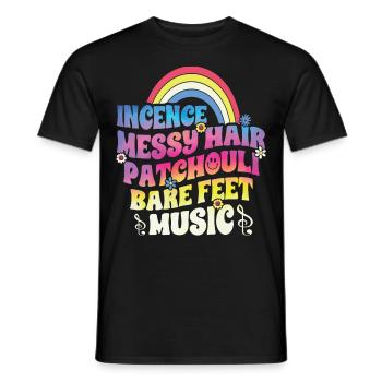 Drôle de gentillesse de paix hippie - T-shirt homme - noir - Devant - AI Model Male 178 light (178cm)