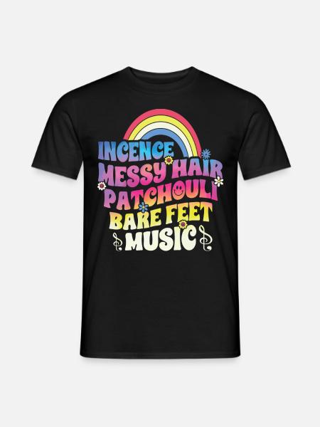 Funny Hippie Peace Kindness - Men's T-Shirt - black