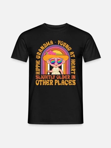 Funny Hippie Groovy - Men's T-Shirt - black