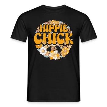 Lustig Hippie Floral Groovy - Männer T-Shirt - Schwarz - Vorne - AI Model Male 178 light (178cm)
