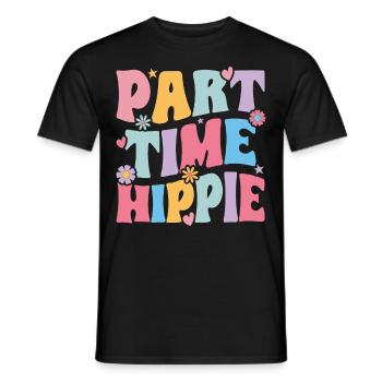 Groovy Funny Hippie - Männer T-Shirt - Schwarz - Vorne - AI Model Male 178 light (178cm)