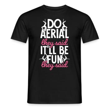 Acrobate de soie aérienne - T-shirt homme - noir - Devant - AI Model Male 178 light (178cm)