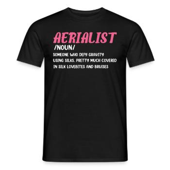 Air silk - Men's T-Shirt - black - Front - AI Model Male 178 light (178cm)