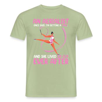 Air silk - Men's T-Shirt - sage - Front - AI Model Male 178 light (178cm)