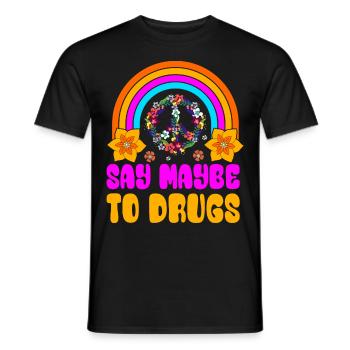 Funny hippie - Men's T-Shirt - black - Front - AI Model Male 178 light (178cm)