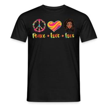 Hippie Dreadlocks Rasta - Men's T-Shirt - black - Front - AI Model Male 178 light (178cm)