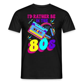 Funny Hippie Vaporwave Retro - Men's T-Shirt - black - Front - AI Model Male 178 light (178cm)