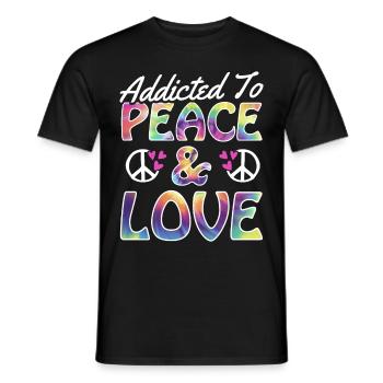 Lustige Hippie Frieden Freundlichkeit Groovy - Männer T-Shirt - Schwarz - Vorne - AI Model Male 178 light (178cm)