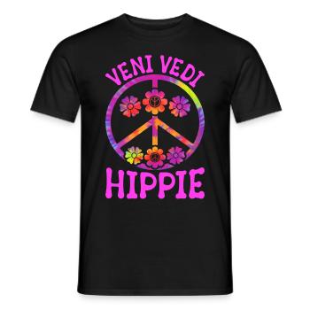 Lustige Hippie Frieden Liebe Freundlichkeit Groovy - Männer T-Shirt - Schwarz - Vorne - AI Model Male 178 light (178cm)