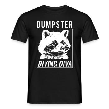 Raccoon lover garbage collecting garbage containers - Men's T-Shirt - black - Front - AI Model Male 178 light (178cm)