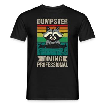 Waschbär Liebhaber Müll Sammeln Müllcontainer - Männer T-Shirt - Schwarz - Vorne - AI Model Male 178 light (178cm)