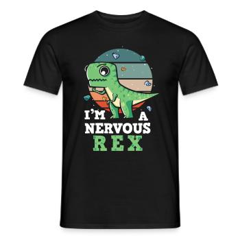 Conception de l’anxiété Je suis un Rex nerveux - T-shirt homme - noir - Devant - AI Model Male 178 light (178cm)