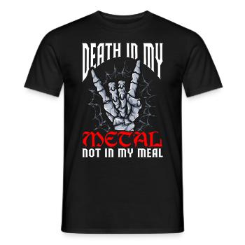 Funny Death Metal Vegan - Men's T-Shirt - black - Front - AI Model Male 178 light (178cm)
