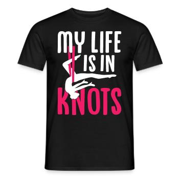 Acrobate de soie aérienne - T-shirt homme - noir - Devant - AI Model Male 178 light (178cm)