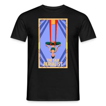 Air silk - Men's T-Shirt - black - Front - AI Model Male 178 light (178cm)