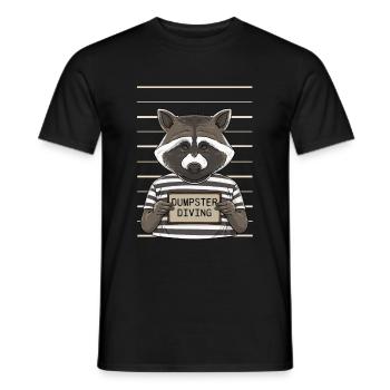 Waschbär Liebhaber Müll Sammeln Müllcontainer - Männer T-Shirt - Schwarz - Vorne - AI Model Male 178 light (178cm)