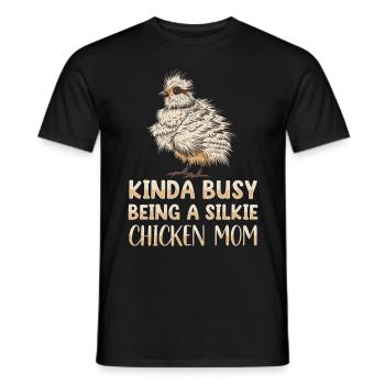 Silkie Chicken Mom Poulet chinois en soie - T-shirt homme - noir - Devant - AI Model Male 178 light (178cm)