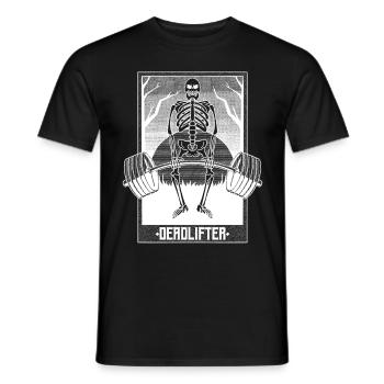 Deadlifter Skeleton Bodybuilding Fitness Workout - T-shirt homme - noir - Devant - AI Model Male 178 light (178cm)