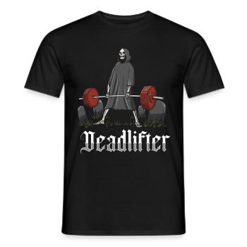 Deadlifter Skeleton Bodybuilding Fitness Workout - Men's T-Shirt - black - Front - AI Model Male 178 light (178cm)